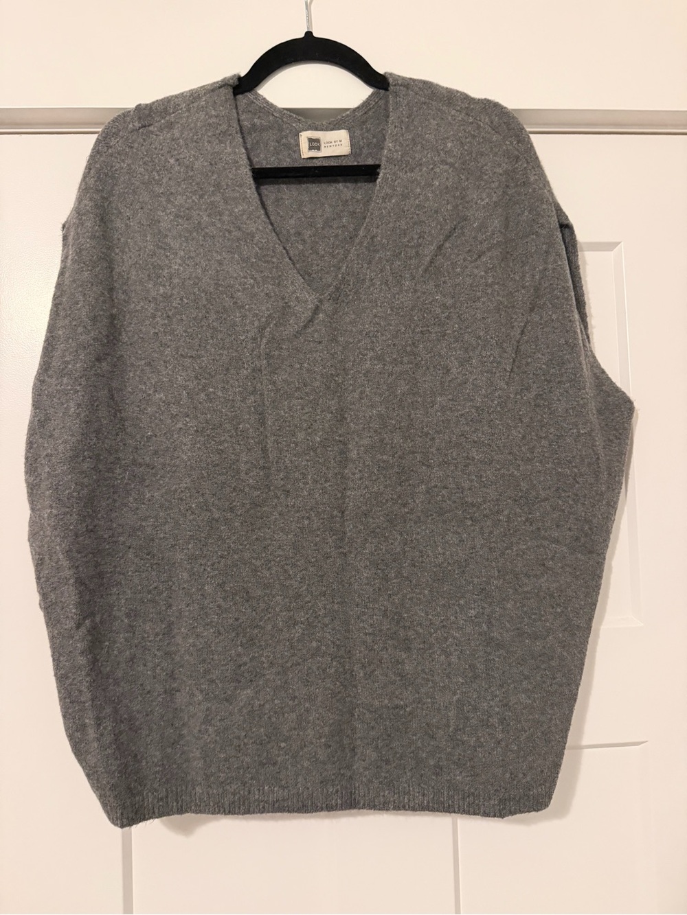 Soft V-Neck Sweater Vest in Gray